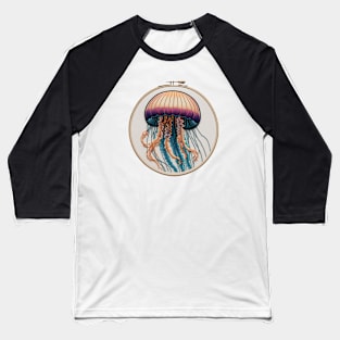 Jellyfish Embroidery Hoop Baseball T-Shirt